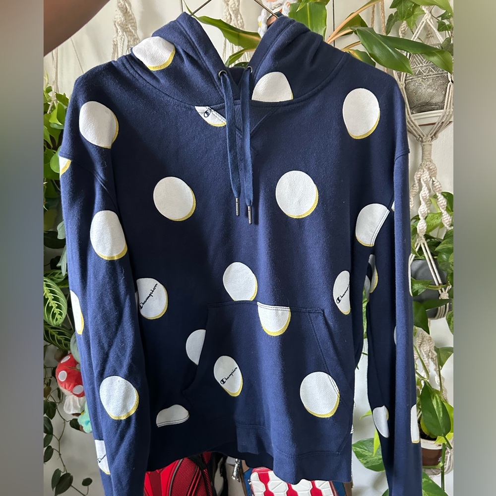 Champion Navy Hoodie with White Accents